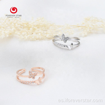 Forma de corazón Palabras de amor Cubic Zirconia Anillos de compromiso